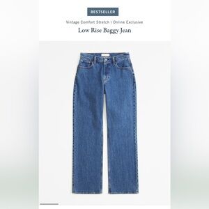 Abercrombie Low Rise Baggy Jean - size 27